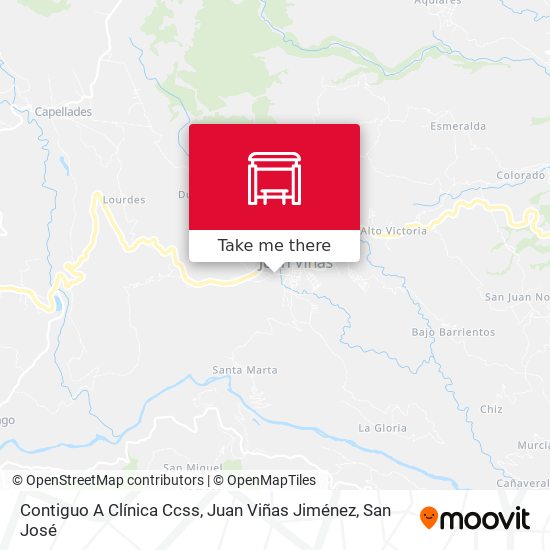 Mapa de Contiguo A Clínica Ccss, Juan Viñas Jiménez
