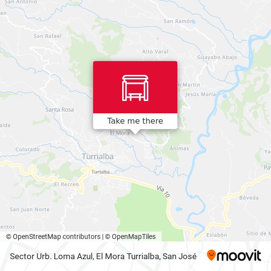 Sector Urb. Loma Azul, El Mora Turrialba map