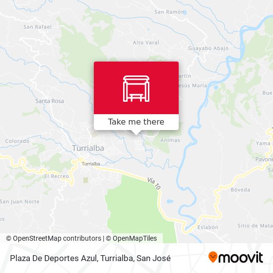 Plaza De Deportes Azul, Turrialba map