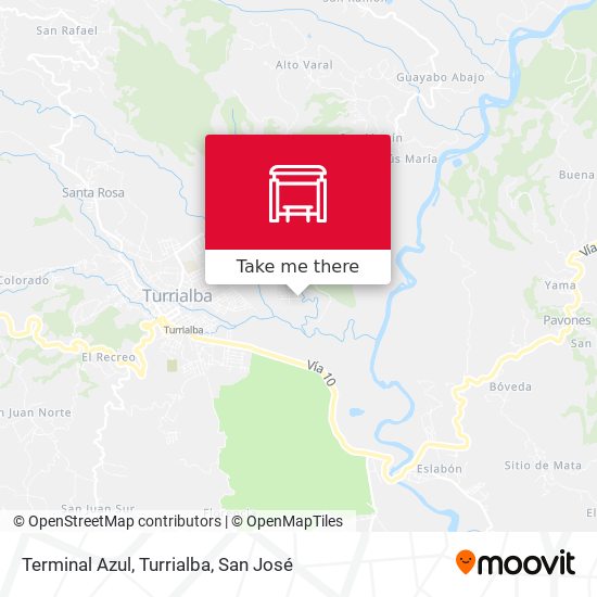 Terminal Azul, Turrialba map