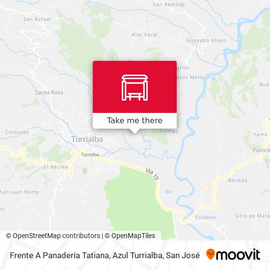 Mapa de Frente A Panadería Tatiana, Azul Turrialba