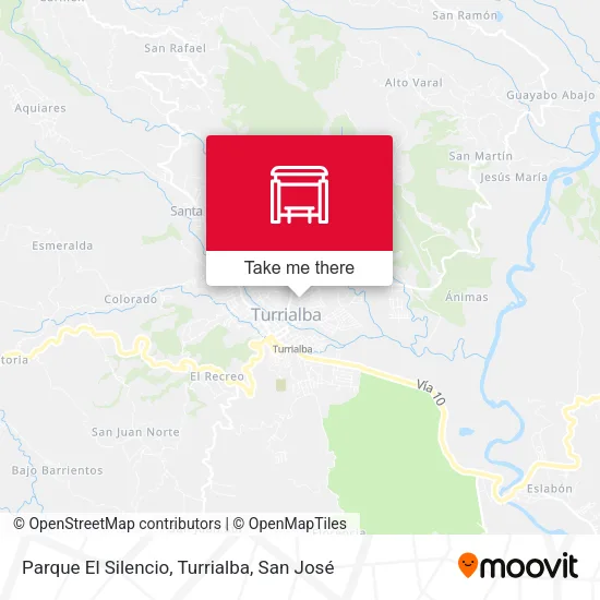 Parque El Silencio, Turrialba map