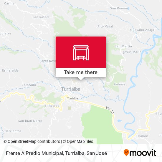 Mapa de Frente A Predio Municipal, Turrialba