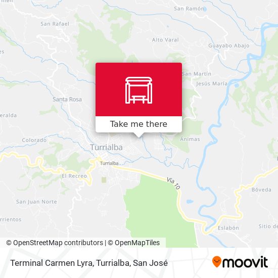 Terminal Carmen Lyra, Turrialba map