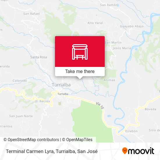 Terminal Carmen Lyra, Turrialba map