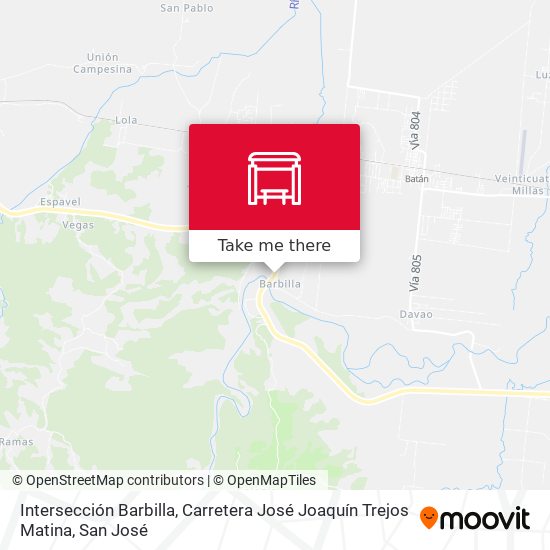 Intersección Barbilla, Carretera José Joaquín Trejos Matina map