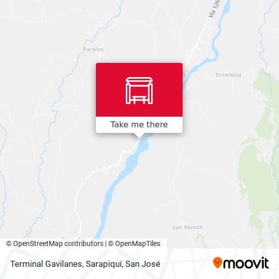 Mapa de Terminal Gavilanes, Sarapiquí