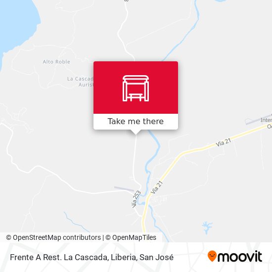 Mapa de Frente A Rest. La Cascada, Liberia