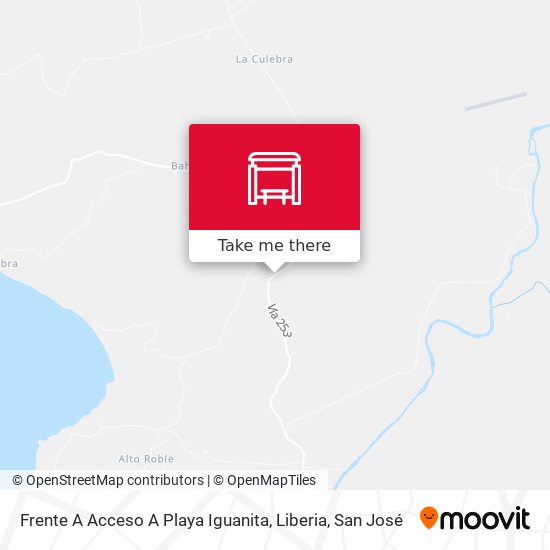 Mapa de Frente A Acceso A Playa Iguanita, Liberia