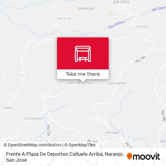 Frente A Plaza De Deportes Cañuela Arriba, Naranjo map