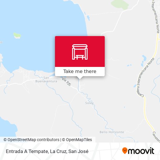 Mapa de Entrada A Tempate, La Cruz