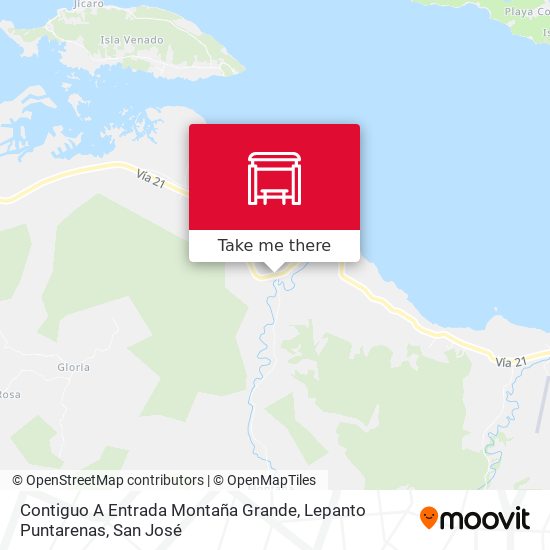 Mapa de Contiguo A Entrada Montaña Grande, Lepanto Puntarenas
