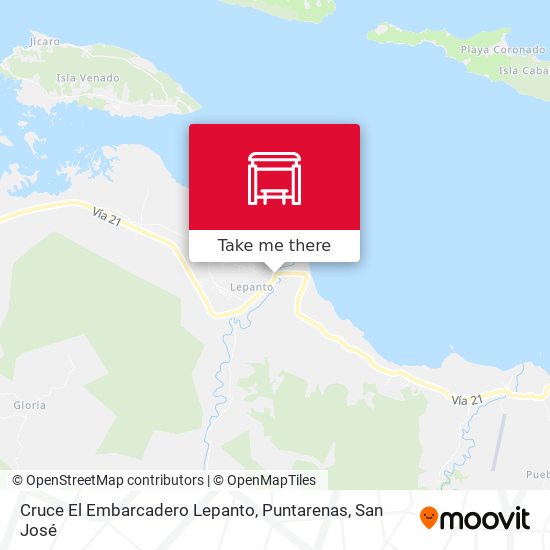 Mapa de Cruce El Embarcadero Lepanto, Puntarenas