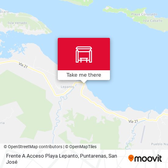 Mapa de Frente A Acceso Playa Lepanto, Puntarenas