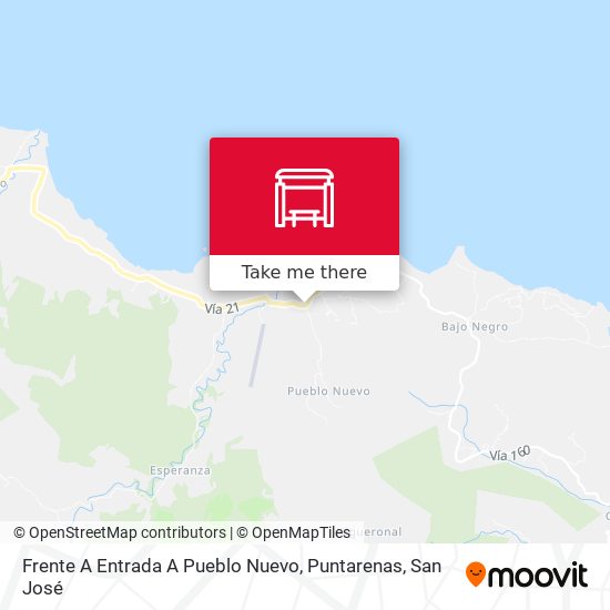 Frente A Entrada A Pueblo Nuevo, Puntarenas map