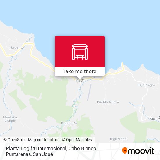 Planta Logifru Internacional, Cabo Blanco Puntarenas map