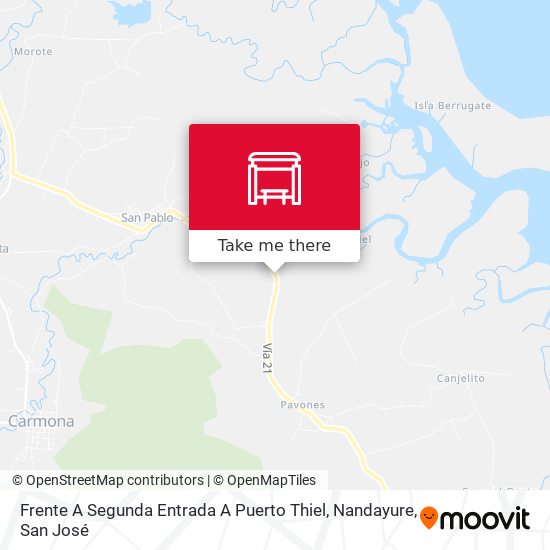 Mapa de Frente A Segunda Entrada A Puerto Thiel, Nandayure