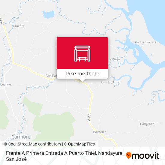 Mapa de Frente A Primera Entrada A Puerto Thiel, Nandayure