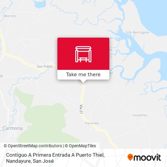 Mapa de Contiguo A Primera Entrada A Puerto Thiel, Nandayure