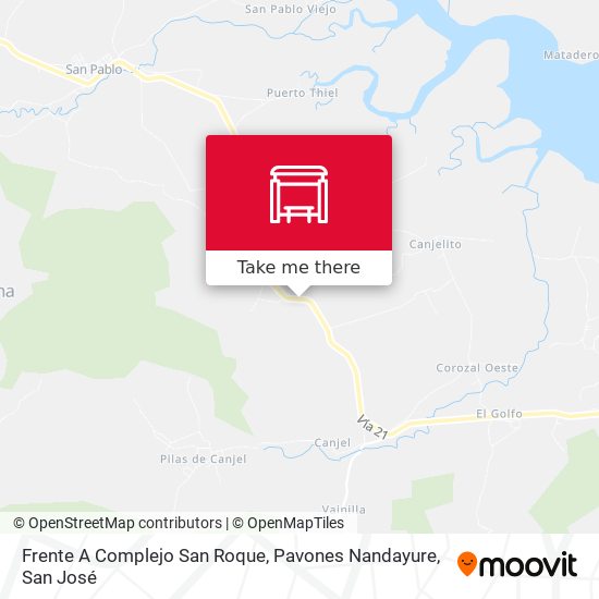Mapa de Frente A Complejo San Roque, Pavones Nandayure