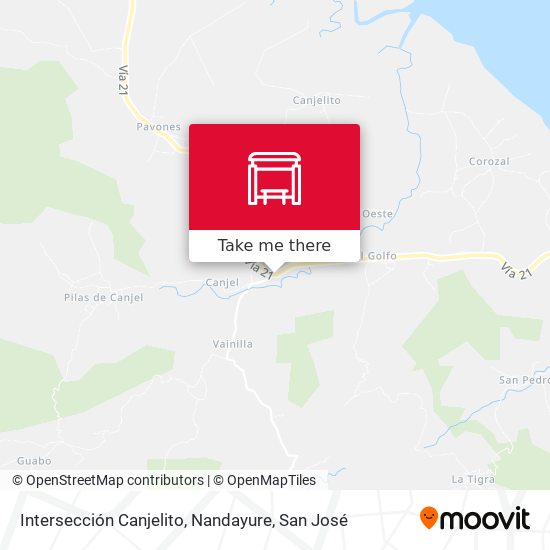 Intersección Canjelito, Nandayure map