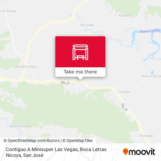 Mapa de Contiguo A Minisuper Las Vegas, Boca Letras Nicoya
