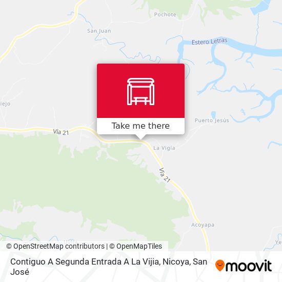 Mapa de Contiguo A Segunda Entrada A La Vijia, Nicoya