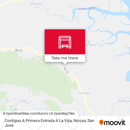 Contiguo A Primera Entrada A La Vijia, Nicoya map