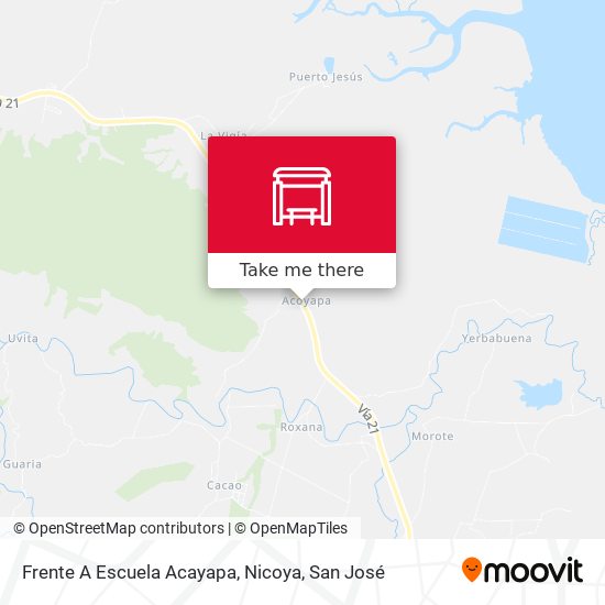 Frente A Escuela Acayapa, Nicoya map