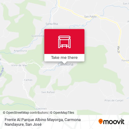 Mapa de Frente Al Parque Albino Mayorga, Carmona Nandayure