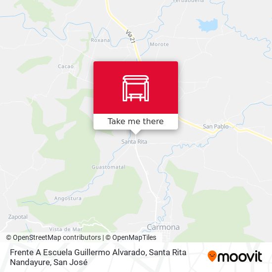 Mapa de Frente A Escuela Guillermo Alvarado, Santa Rita Nandayure