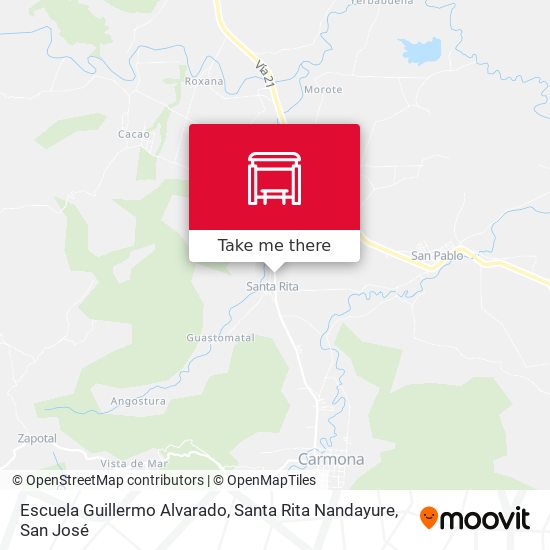 Escuela Guillermo Alvarado, Santa Rita Nandayure map