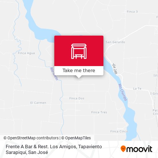 Mapa de Frente A Bar & Rest. Los Amigos, Tapaviento Sarapiquí