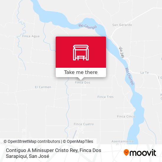 Mapa de Contiguo A Minisuper Cristo Rey, Finca Dos Sarapiquí