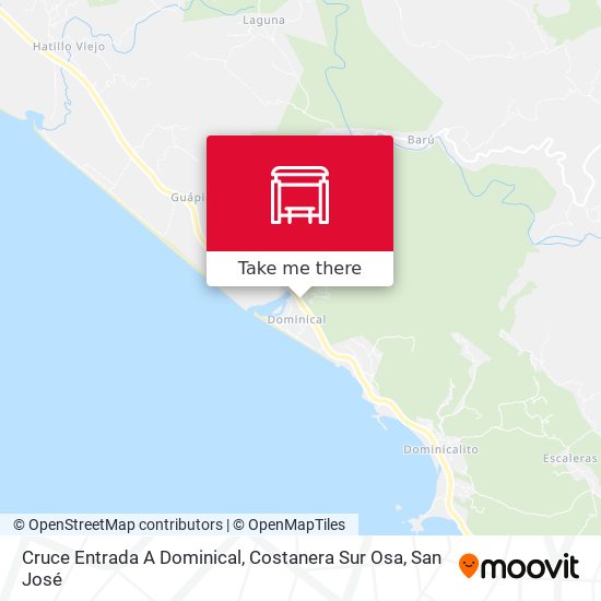 Mapa de Cruce Entrada A Dominical, Costanera Sur Osa