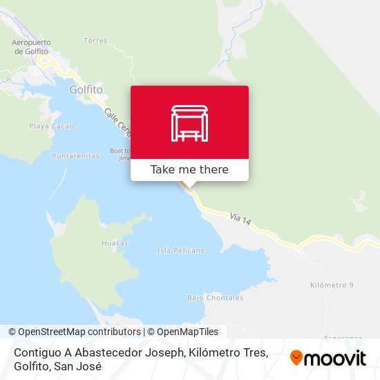 Mapa de Contiguo A Abastecedor Joseph, Kilómetro Tres, Golfito