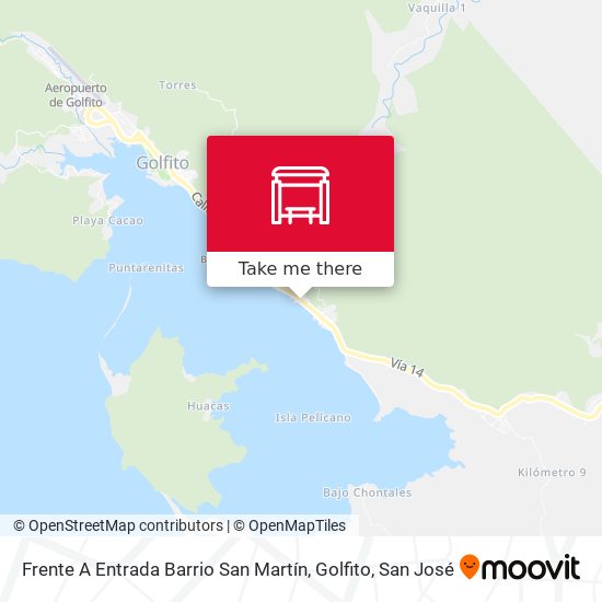 Frente A Entrada Barrio San Martín, Golfito map