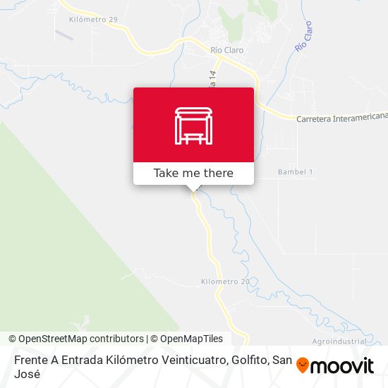 Mapa de Frente A Entrada Kilómetro Veinticuatro, Golfito