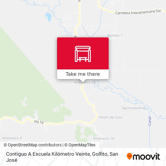 Mapa de Contiguo A Escuela Kilómetro Veinte, Golfito
