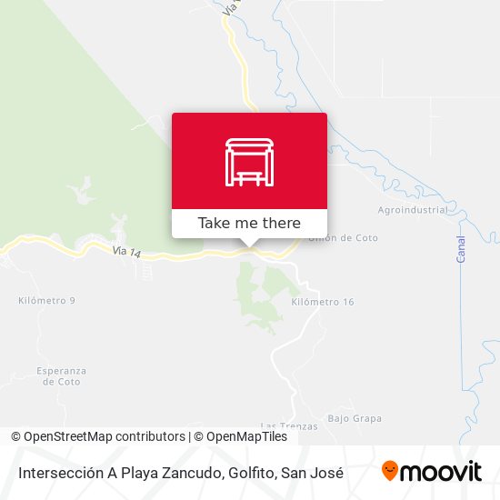 Mapa de Intersección A Playa Zancudo, Golfito