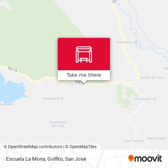 Mapa de Escuela La Mona, Golfito