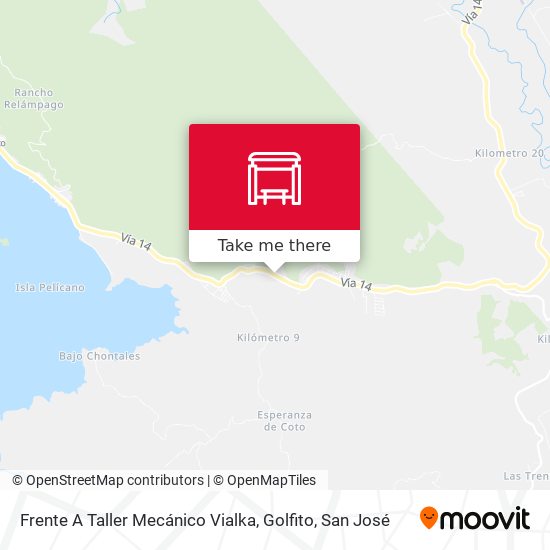 Mapa de Frente A Taller Mecánico Vialka, Golfito