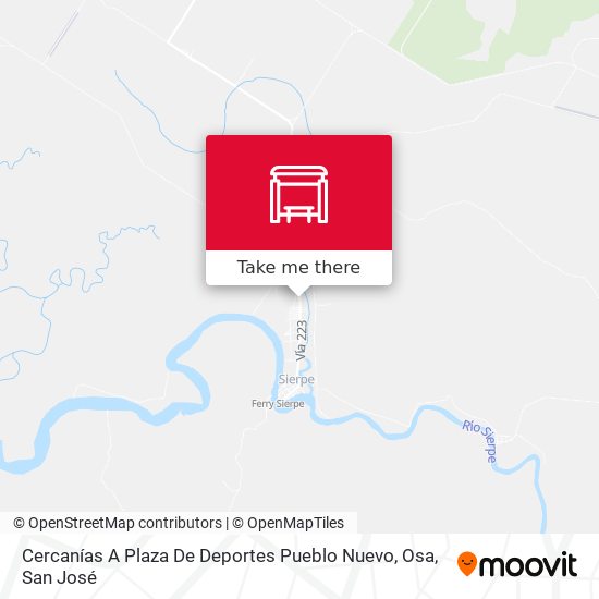 Cercanías A Plaza De Deportes Pueblo Nuevo, Osa map