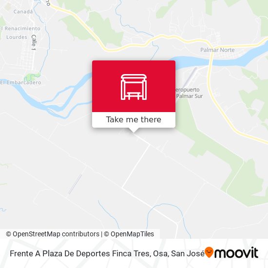 Frente A Plaza De Deportes Finca Tres, Osa map