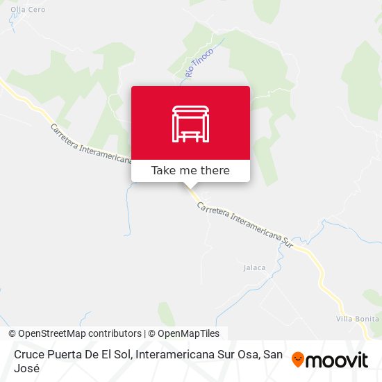Cruce Puerta De El Sol, Interamericana Sur Osa map