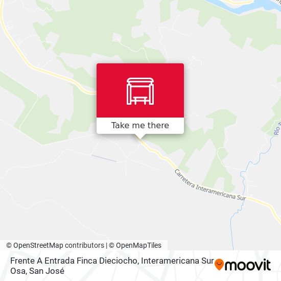 Frente A Entrada Finca Dieciocho, Interamericana Sur Osa map