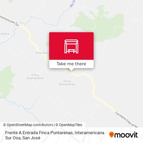 Mapa de Frente A Entrada Finca Puntarenas, Interamericana Sur Osa