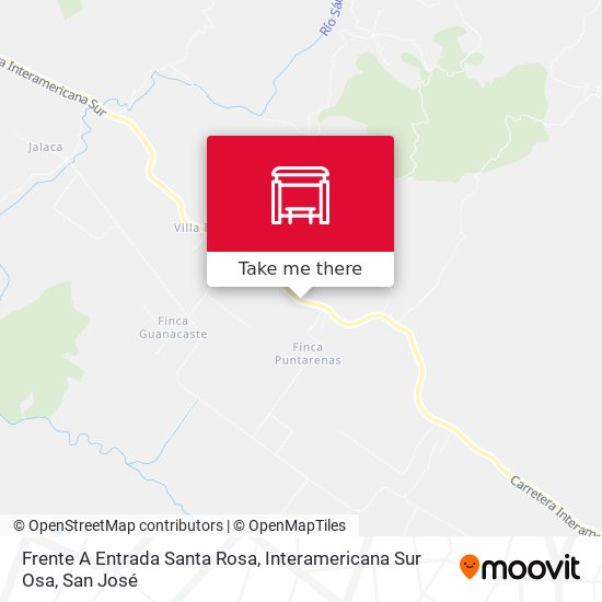 Mapa de Frente A Entrada Santa Rosa, Interamericana Sur Osa