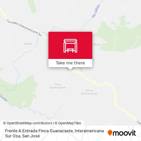 Mapa de Frente A Entrada Finca Guanacaste, Interamericana Sur Osa
