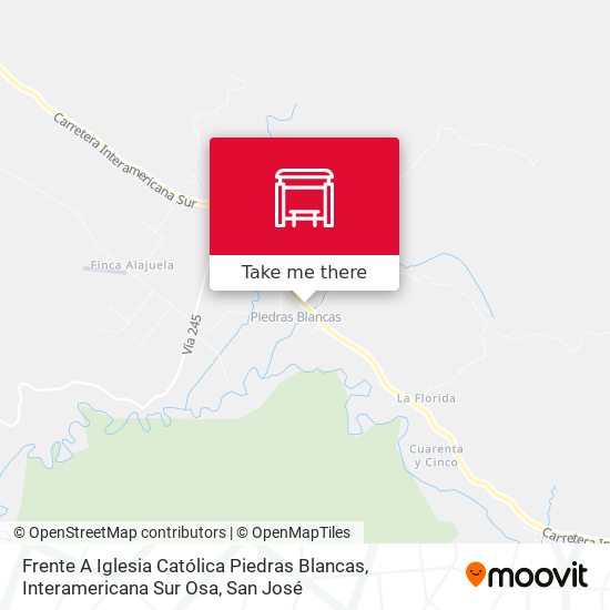 Frente A Iglesia Católica Piedras Blancas, Interamericana Sur Osa map